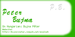 peter bujna business card